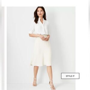 Ann Taylor Flare Skirt in Fluid Crepe